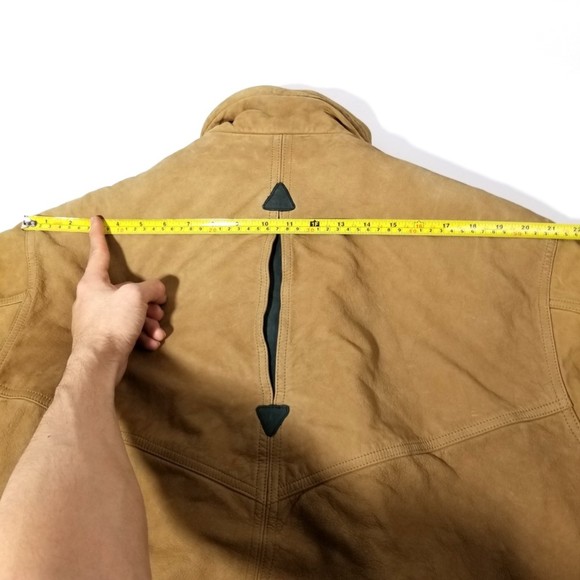 VTG EXCELLED Tan Suede Bomber Aviator Flight Jacket - Picture 12 of 12